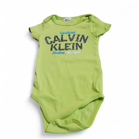 👶Calvin Klein Neon Green Infant Onesie – Size 3–6 Months 👶 - Picture 1 of 4